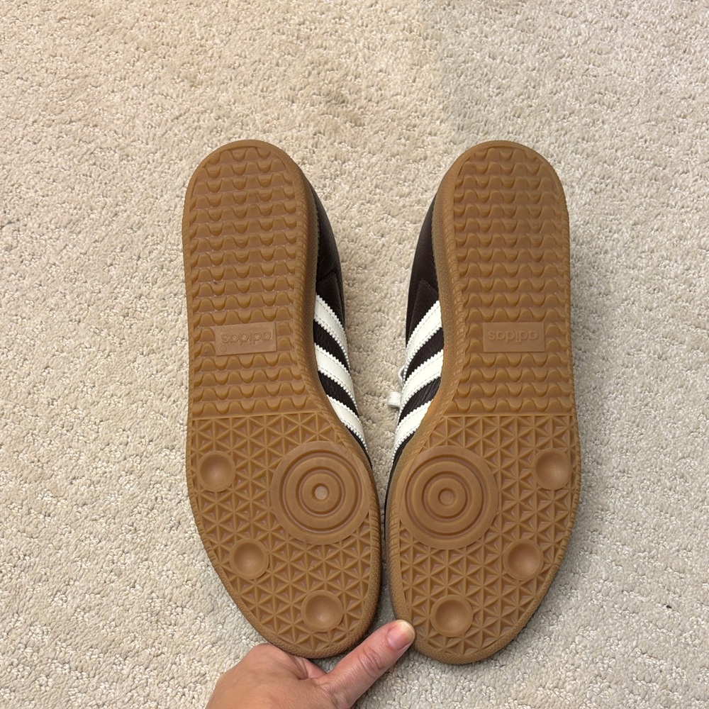 adidas Samba Men's Brown and White Leather Sneakers - Picture 3 of 5
